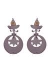 Buy_Neeta Boochra_Gold Plated Circular Pattern Tribal Earrings_Online_at_Aza_Fashions