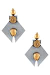 Buy_Neeta Boochra_Gold Plated Cut Work Two Tone Dangler Earrings _Online_at_Aza_Fashions