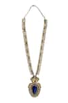 Neeta Boochra_Silver Plated Lapis Two Tone Pendant Necklace _Online_at_Aza_Fashions