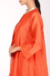 Buy_Komal Shah_Orange Chanderi Kalidar Kurta Set_Online_at_Aza_Fashions