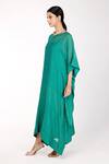 Komal Shah_Green Kaftan  Chanderi Embroidered Badla Round  _Online_at_Aza_Fashions