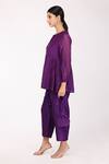 Komal Shah_Purple Chanderi Top And Pant Set_Online_at_Aza_Fashions