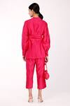 Buy_Komal Shah_Pink Inner And Lining  Butter Crepe, Top & Pant  Chanderi Badla, Mukaish V Set_Online_at_Aza_Fashions