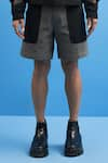 Buy_Siddhant Agrawal Label_Grey 100% Cotton Layered Structured Shorts  _Online_at_Aza_Fashions