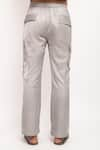 Buy_Neora By Nehal Chopra_Grey Bemberg Modal Silk Plain Solid Cargo Pant  _Online_at_Aza_Fashions