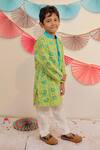 Buy_Tiny Colour_Green Cotton Embroidery Floral Garden Printed Kurta With Pyjama _Online_at_Aza_Fashions