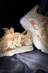Shop_Chal Jooti_Pink Embellished Madhumalti Leaf Wedding Sneakers_Online_at_Aza_Fashions