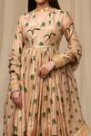 Buy_Masaba_Beige Chanderi Printed Spring Blossom And Cotton Candy Anarkali Set _Online_at_Aza_Fashions