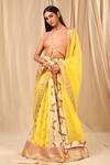 Buy_Masaba_Ivory Raw Silk Floral Fantasy Patchwork Lehenga Set_Online_at_Aza_Fashions