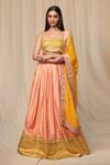 Buy_Masaba_Pink Pink, Yellow Wallflower Straight Print Lehenga Set_Online_at_Aza_Fashions
