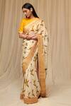 Buy_Masaba_Ivory Raw Silk Printed Floral Fantasy Saree _Online_at_Aza_Fashions