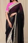 Buy_Masaba_Ivory Raw Silk Print Oasis And Embroidered Border Saree _Online_at_Aza_Fashions