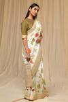 Buy_Masaba_Ivory Silk Popsicle Jacquard Saree_Online_at_Aza_Fashions