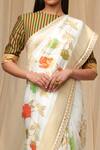 Shop_Masaba_Ivory Silk Popsicle Jacquard Saree_Online_at_Aza_Fashions