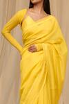 Masaba_Yellow Printed Chaand Taara Sportee Saree _Online_at_Aza_Fashions