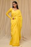 Buy_Masaba_Yellow Printed Chaand Taara Sportee Saree _Online_at_Aza_Fashions