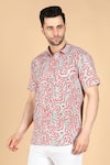 Shop_The Cotton Staple_Green Cotton Abstract Pixar Print Shirt _Online_at_Aza_Fashions
