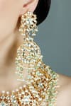 Auraa Trends_Gold Plated Pearls, Crystals, Diamonds Kundan Embellished Necklace Set _at_Aza_Fashions