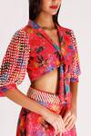 Buy_Nitya Bajaj_Coral Net Sequin Embroidered Skirt And Top Set_Online_at_Aza_Fashions
