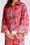 Nitya Bajaj_Coral Net Floral Print Shirt And Pant Set_Online_at_Aza_Fashions