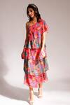 Nitya Bajaj_Multi Color Net Sequin Embroidered Ruffled Dress_Online_at_Aza_Fashions