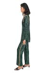 Shop_Monisha Jaising_Green Sequin Embroidered Notched Work Short Tunic And Pant Set  _Online_at_Aza_Fashions