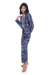 Buy_Monisha Jaising_Blue Cotton Silk Printed Floral Round Paisley Jumpsuit  _Online_at_Aza_Fashions