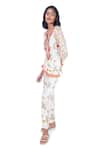 Buy_Monisha Jaising_Ivory Cotton Silk Printed Floral Pattern Round Tunic And Pant Set  _Online_at_Aza_Fashions