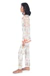 Shop_Monisha Jaising_Ivory Cotton Silk Printed Floral Pattern Round Tunic And Pant Set  _Online_at_Aza_Fashions