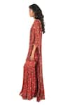 Buy_Monisha Jaising_Maroon Georgette Printed And Embroidered Floral Kurta Sharara Set  _Online_at_Aza_Fashions