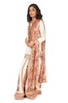 Shop_Monisha Jaising_Ivory Raw Silk Printed Floral Embroidered Yoke Kurta Sharara Set  _Online_at_Aza_Fashions