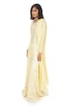 Buy_Monisha Jaising_Yellow Raw Silk Hand Embroidered Kurta Set With Chikankari Sharara  _Online_at_Aza_Fashions