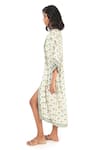 Shop_Monisha Jaising_Ivory Cotton Silk Printed And Embroidered Palm Tree Lapel Robe  _Online_at_Aza_Fashions