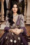 Shop_Matsya_Purple Tissue And Chanderi Embroidery Kashi Floral Motifs Lehenga Set  _Online_at_Aza_Fashions
