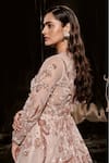 Buy_Masumi Mewawalla_Pink Net Lining Shantoon Embroidery Bugle Beads And Sequin Round Floral Gown _Online_at_Aza_Fashions