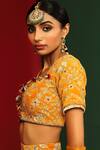 Mahima Mahajan_Yellow Raw Silk, Velvet, Organza And Adira Waistband Embroidered Lehenga Set_at_Aza_Fashions