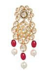 MINAKI_Red Kundan Geometric Embellished Necklace Set _at_Aza_Fashions