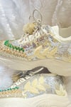 Chal Jooti_Silver Embellished Madhumalti Mallika Pearl Wedding Sneakers _Online_at_Aza_Fashions