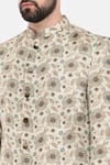 Buy_Mayank Modi - Men_Beige Muslin Print Floral Bloom Sherwani With Churidar _Online_at_Aza_Fashions