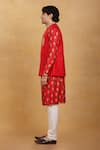 Buy_Masaba_Red Raw Silk Embroidered Aari Bundi_Online_at_Aza_Fashions