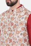 Buy_Mayank Modi - Men_Grey Muslin Print Floral Nehru Jacket _Online_at_Aza_Fashions