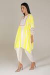 Buy_Aneehka_Yellow 100% Cotton Puff Sleeve Afghani Kurta And Dhoti Pant Set _Online_at_Aza_Fashions