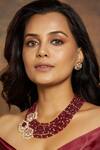 Joules by Radhika_Multi Color Diamonds, Stones Multi-layered Beaded Necklace Set_Online_at_Aza_Fashions
