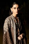 Buy_MATSYA_Grey Silk Embroidery Zardozi The Royal Parisian Saree With Jacket  _Online_at_Aza_Fashions