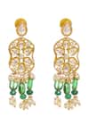 Buy_MINAKI_Green Beads, Diamonds, Pearls Floral Geometric Choker Necklace Set _Online_at_Aza_Fashions