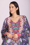 Alpona Designs By Soham Acharya Purple Natural Crepe Floral V Neck Print Dress Online at Aza Fashions Alpona Designs By Soham Acharya_Purple Natural Crepe Floral V Neck Print Dress _Online_at_Aza_Fashions