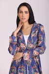Alpona Designs By Soham Acharya_Blue Cotton Silk Floral Notched Print Jacket _Online_at_Aza_Fashions