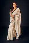 Buy_Masaba_Ivory Ranicore Chanderi Saree_Online_at_Aza_Fashions