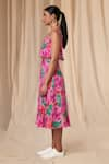 Buy_Masaba_Green Bemberg Linen Printed Bloomerang Square Crop Top And Skirt Set _Online_at_Aza_Fashions