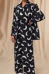 Buy_Masaba_Black Blazer- Bemberg Linen Printed Mooncrest Blazer And Trouser Set _Online_at_Aza_Fashions